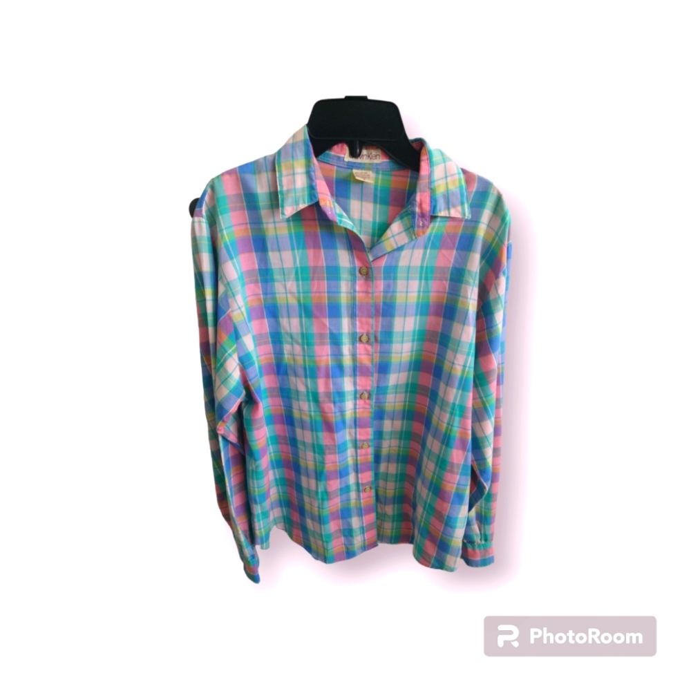 Rare Vintage Calvin Klein Buttoned Down Shirt size 8 Long Sleeve Unisex 50's